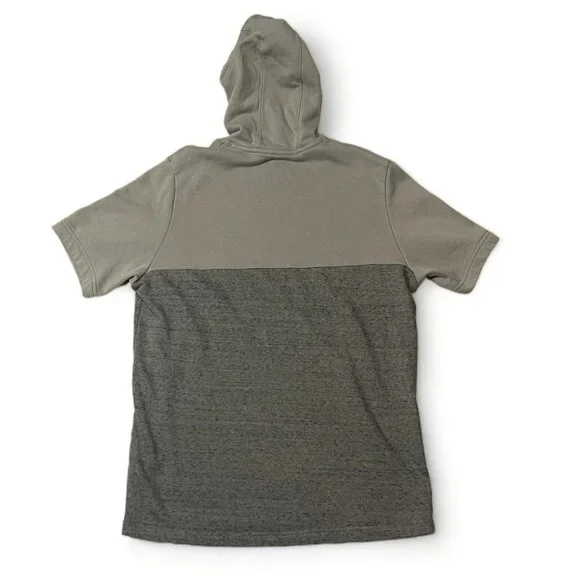 Under Armour Mens Short Sleeve Hoodie Size M Gray & Olive Cotton-Poly Blend - Picture 3 of 12